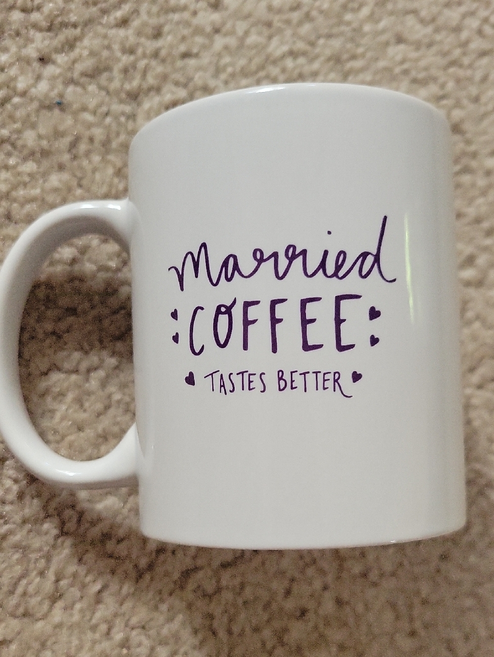 White Coffee Mug "Married Coffee Tastes Better"